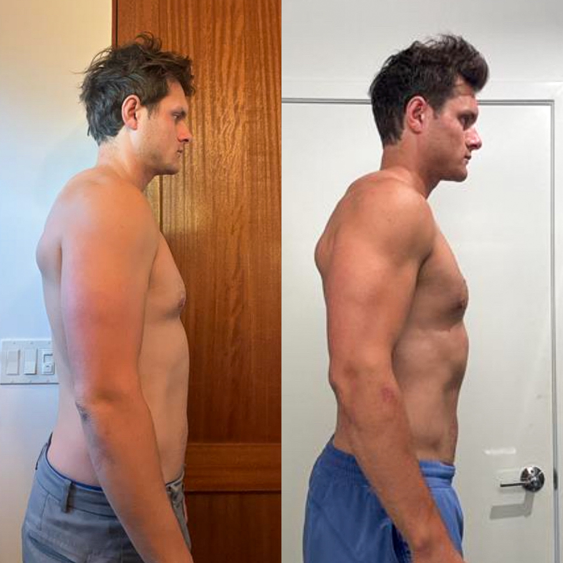 Before and after weight loss transformation
